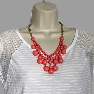 Coral Multistrand Bubble Necklace